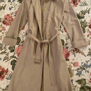 Talbots Belted Long Trench Coat, Women's Size 2, Beige